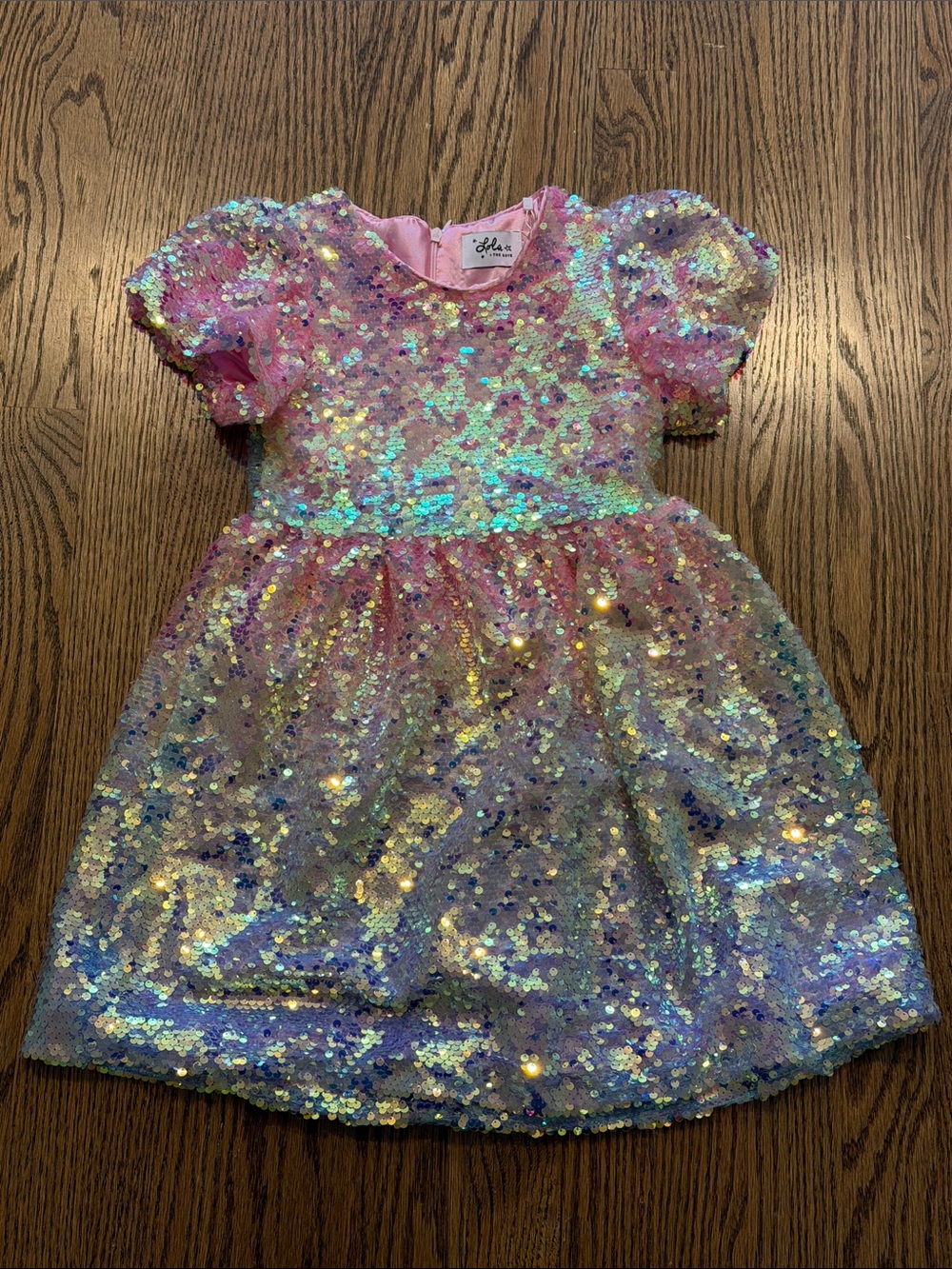 Sequin Pink ombré Rainbow Party Dress